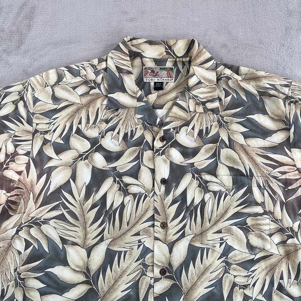 Vintage Tori Richard Camp Shirt Men XL Multi Floral Hawaiian Short Sleeve USA